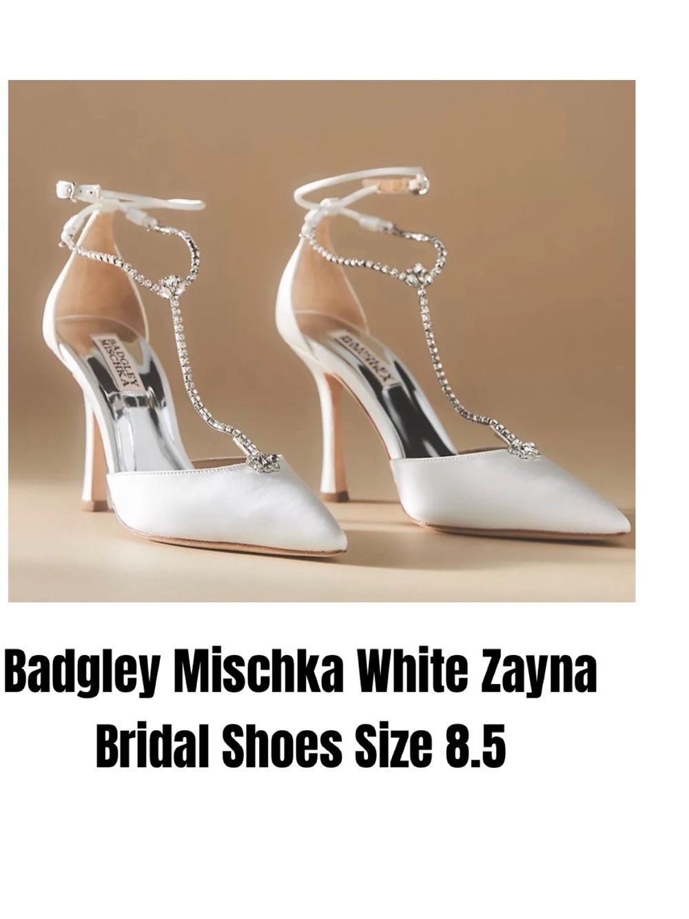 Badgley Mischka White Zayna Bridal Shoes Size 8.5